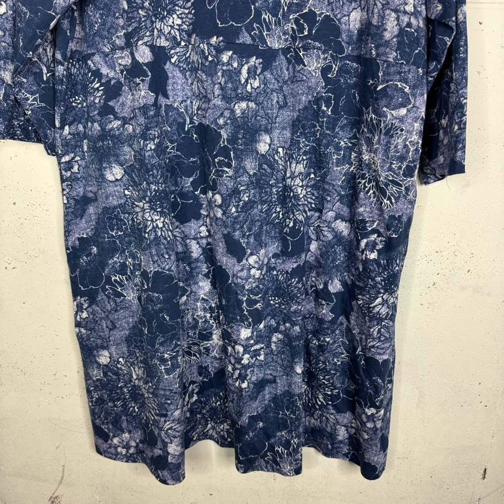 Pure Jill Floral 3/4 Sleeves Scoop Neck Denim Like Dress Pockets 2X - Picture 5 of 11